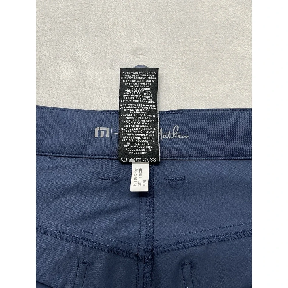 Travis Mathew Trevino Pants Men 34x31.5 Navy 5-Pockets Stretch Tapered Leg Golf